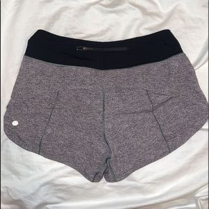 Lululemon Gray Speed Up Shorts, Size 8, 4-Inch Mid-Rise